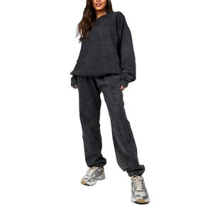 Conjunto de chándal sólido de algodón y poliéster, chándal para correr para hombres y mujeres, sudadera personalizada, suéter de cuello redondo Unisex, sudaderas con capucha 2026 - Product Image 1