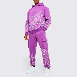 Survêtement de sport personnalisé en coton polaire de haute qualité sérigraphié Ensemble 2 pièces pour hommes - Product Image 6