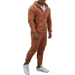 Cremallera Pullover Pantalones de chándal con capucha Stone Wash Chándal Hombre - Product Image 4