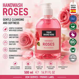 Private Label <b>Rose</b> Hand Wash 500ml OEM | Vegan Floral Hand <b>Soap</b> | Spain EU - Product Image 1