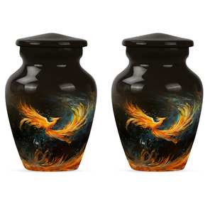 Majestic Phoenix Urne de crémation 10 "Grande urne & 3" Souvenir Urne décorative commémorative symbolique élégante pour souvenir de cendres adultes - Product Image 6