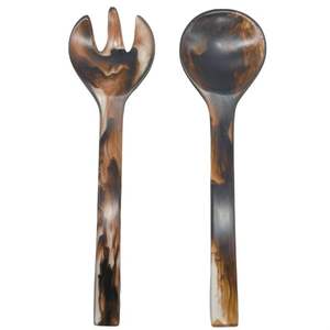 Juego de cuchara de servidor de ensalada de resina, utensilios de cocina duraderos de mango largo, cuchara perfecta para uso en cocina rústica - Product Image 3