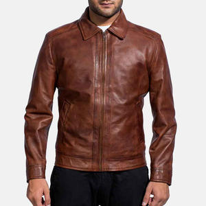 Chaqueta Larga de Cuero Genuino de Diseño Clásico de Temporada para Hombre, Ropa Casual de Alta Calidad con Cremallera Térmica - Product Image 5