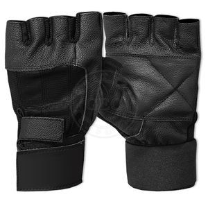 Leather Weight Lifting Gloves Enhanced Grip & <b>Wrist</b> <b>Support</b> for Gym & Fitness - Product Image 5