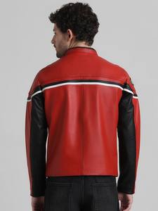 Vente en gros personnalisée dernière veste en cuir véritable pour hommes Veste en laine chaude d'hiver de haute qualité pour hommes et femmes pour la moto - Product Image 6