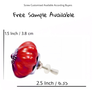 Boutons et poignées d'armoire en céramique rouge néon Melon pour commode de cuisine chambre entrepôt extérieur salon Villa tiroirs/portes - Product Image 3