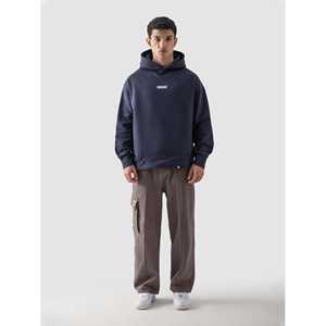 Sudadera con Capucha Azul Marino 100% Algodón, Tejido French Terry Ligero, Diseño Serigrafiado, Etiqueta Personalizada, Logotipo Bordado, Patrón Sólido - Product Image 1