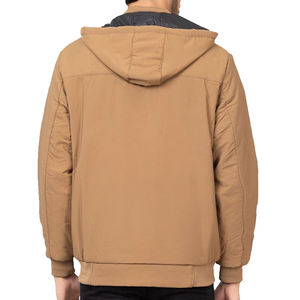 Nouvelle arrivée 2025, veste bomber à capuche en softshell imperméable en toile, style streetwear, col montant, unisexe, fabriquée - Product Image 3