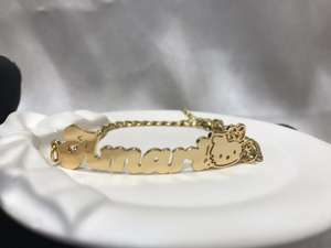 Braccialetti di Gioielleria Personalizzati Placcati in <span class=keywords><strong>Oro</strong></span> 18k con Simpatici Cartoni Animati per Regalo <span class=keywords><strong>Donna</strong></span> Cavigliere con Targhetta per Feste - Product Image 3