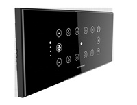 Interrupteurs muraux intelligents Fox Domotics 6 voies à intensité variable, finition verre tactile, indice de protection IP40, écologiques, 12A, compatibles Wi-Fi pour maison connectée