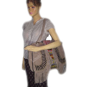 Vibrant Bohemian Cotton Women's <b>Messenger</b> <b>Bag</b> Large Capacity Zipper Closure Portable Everyday Ethnic Tribal Embroidery Detailed - Product Image 3