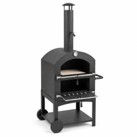 Four à pizza d'extérieur 12 pouces avec brûleur au bois, 400 ° Four à pizza C Max 156 cm de hauteur avec thermomètre et grille de cuisson
