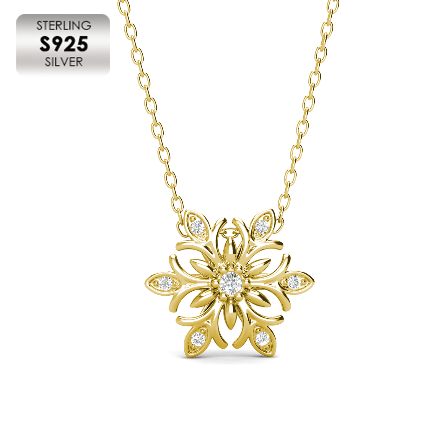 925 Silver 18k Yellow Gold Plated Fashion Necklace