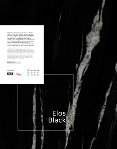 Designs intemporels avec carreaux de porcelaine polis noirs Elos 600x1200mm aspect marbre fractale indienne outre-mer - Product Image 3
