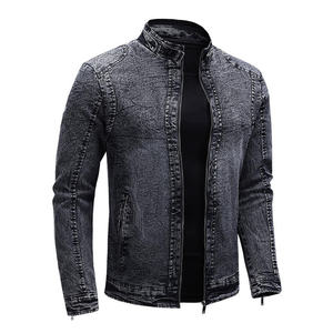 New Arrival Men Denim Jacket Luxurious High Street Washed <b>Motorcycle</b> Casual Jean Jacket for Men - Product Image 6