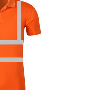 Camiseta Polo Reflectante de Alta Visibilidad con Cinta Reflectante Estándar ANSI para Trabajadores de Turno Nocturno - Product Image 3