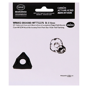 Plaquettes de tournage indexables WNMG 080408E-NFT7325 D. 5.16mm MT-CVD revêtues ISO, lot de 10 pour tournage d'outils - Product Image 2