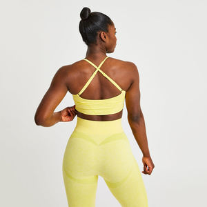 Conjunto de ropa deportiva ligera de cintura alta para mujer, mallas transpirables de patrón sólido para Yoga, gimnasio, correr, talla grande, venta al por mayor - Product Image 4