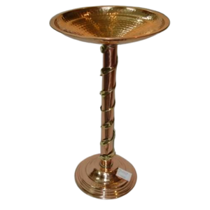 Bain d'oiseau de fabrication indienne avec bol en cuivre et support en métal ornements de jardin de bain d'oiseau à vendre par les exportateurs - Product Image 1