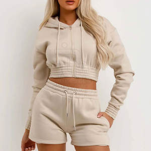 Servicio OEM Trajes de sudor recortados de mujer superventas de secado rápido Trajes de sudor recortados de mujer al mejor precio hechos a medida - Product Image 1