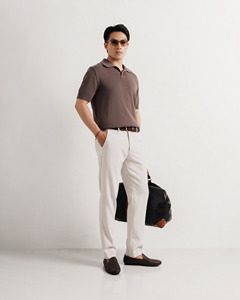 <b>Men's</b> Poly Viscose Spandex Formal <b>Pants</b> Breathable Eco-Friendly Multi-Pocket Flat Mid Waist Slim <b>Cropped</b> Lightweight Bleach Wash - Product Image 5