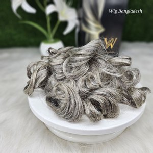 Prótesis Capilar Duradera para Hombre, Estilo Indio Remy, 8x10'', Totalmente de PU, Inyección Capilar, 120% de Densidad Media-Ligera, 0.6mm, Ondulado Profundo y Liso - Product Image 5