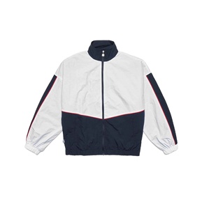 Custom Overhead Half Zip Waterproof Polyester <b>Windbreaker</b> <b>Black</b> Streetwear Track Jacket for Men - Product Image 1