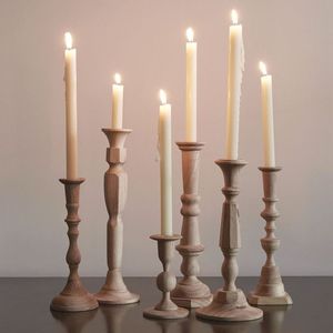 Long bougeoir en bois idéal pour les mariages de ferme de style rustique et les configurations de maison aux chandelles confortables - Product Image 4