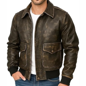 Veste en cuir pour homme à manches longues avec logo personnalisé, dernier design, prix avantageux, disponible pour un usage décontracté - Product Image 3