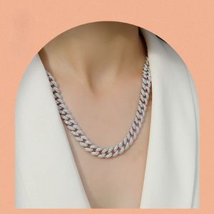 Chaîne cubaine en argent sterling 925 plaqué or rose de 10 mm de largeur, forme de lune, personnalisée avec moissanite, cadeau pour homme, certifiée GRA - Product Image 3