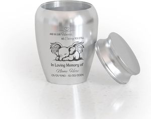 Mini urnas personalizadas, recuerdo conmemorativo decorativo de acero inoxidable con urnas conmemorativas de elefante bebé para bebé, urna personalizada - Product Image 4