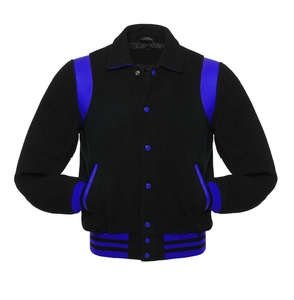 2025 Nueva chaqueta de invierno personalizada para hombre, cuello levantado de lona, Mangas de cuero, Letterman estilo universitario, apliques bordados, venta al por mayor - Product Image 3