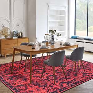 <b>Rug</b> Weavers RW1010 Tekke Garnet Tribal Washable <b>Rug</b> Dropshipping Wholesale Washable Chenille 10 Sizes - Product Image 4