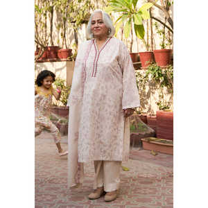 ชุดลำลองปักลายผ้าลอน 3 ชิ้น พร้อมผ้าคลุมไหล่ชีฟอง รุ่น DN-62018 ดีไซน์ลายปักแบบเดนท์ - Product Image 2