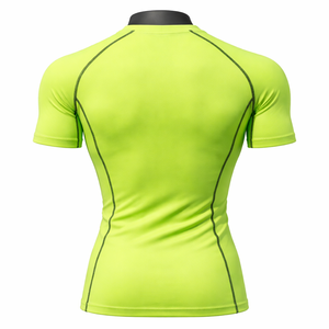 Camiseta de compresión para hombre, de secado rápido, transpirable, para gimnasio, fitness, camiseta ajustada, ropa deportiva para correr, ropa deportiva de alta visibilidad - Product Image 2