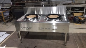 Vietnam Kitchen's High Quality 1 año de garantía 2-Burner Gas Wok Range Grueso 304 Acero inoxidable 1,0mm - Product Image 4