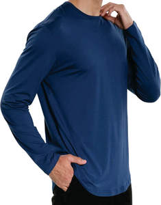 เสื้อคอกลมแขนยาวแฟชั่นผู้ชายผ้าโพลีเอสเตอร์100% ระบายอากาศได้ดีแห้งเร็ว - Product Image 4