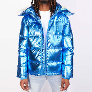 OEM Manufacturer Designer Streetwear <b>Thick</b> Heavyweight Down Bubble Coat <b>Men</b> Custom High Quality Luxury Shiny Puffer Jacket - Product Image 3