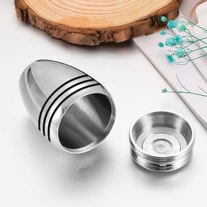 Argent Belle Petite Mini Urne Souvenir pour Cendres Humaines ou Animales Lot de 4 Mini Urnes Funéraires en Métal Dur (4Pcs Stripe urne) - Product Image 3
