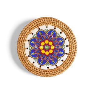 Posavasos de Ratán Natural Hecho a Mano con Fibra de Ratán Seleccionada para Servir Bebidas Diariamente - Product Image 2