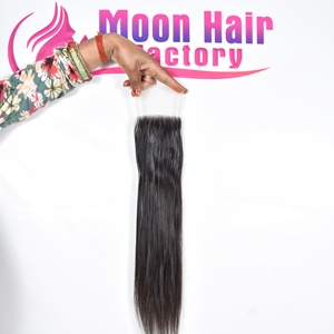 2025 nouveau meilleur produit de valeur de qualité Look naturel doux fermeture de cheveux humains indiens droite pour les femmes Salon fête ou usage quotidien - Product Image 2