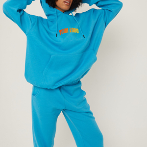 Chándales de algodón para mujer Logotipo personalizado Y2K Ropa Conjunto de Jogger con capucha con pantalones de chándal sólidos y pantalones de chándal al por mayor - Product Image 2