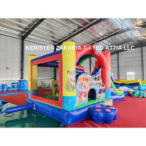 Parque Acuático Inflable de PVC Azul Resistente con Tobogán y Palmera para Entretenimiento Familiar - Product Image 2