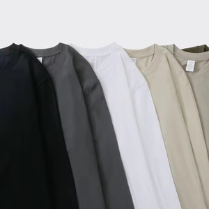 Camiseta de manga larga transpirable algodón liso tejido de punto garantizado 230 gramos para él su camiseta para hombres DDP envío - Product Image 1