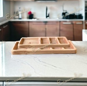 ถาดเสิร์ฟไม้ไผ่ทึบมีสไตล์ช่องใส่ของทำด้วยมือสำหรับห้องน้ำตกแต่งบ้านธุรกิจ - Product Image 1