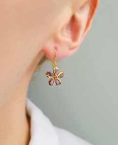 Pendientes de Amatista con Cambio de Color Natural Púrpura, Chapados en Oro de 18k, Plata de Ley, Corte Pera, Estilo Victoriano Vintage, Elegantes - Product Image 2