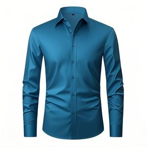 New Custom Stylish Stand Collar Shirts Premium Organic Cotton Quick-Dry Shirts Top Trending Summer Casual <b>Men's</b> Shirts - Product Image 3