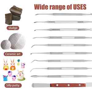 Lot de 10 pièces Kit de sculpture en cire Couteau de sculpture chirurgical dentaire Kit d'outils d'instruments dentaires - Product Image 2