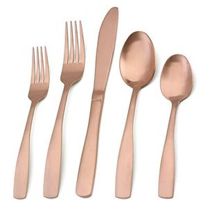 Cubiertos de Acero Inoxidable Color Oro Rosa Mate para Boda, Cuchillo, Cuchara y Tenedor de Cobre Satinado, Cubiertos de Acero Inoxidable - Product Image 2