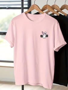 T-shirts pour hommes Fitness T-shirt court uni 100% manches souples personnalisées - Product Image 3